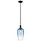 Downtown Brookhaven Flute 7"W Black Mini Pendant w/ Sapphire Shade