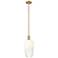 Downtown Brookhaven Flute 7"W Brushed Brass Mini Pendant w/ Opal Shade