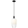 1_Downtown Brookhaven Flute 7"W Cord Black Mini Pendant w/ Opal Shade