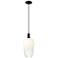 Downtown Brookhaven Flute 7"W Cord Black Mini Pendant w/ Opal Shade
