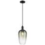 Downtown Brookhaven Flute 7"W Cord Black Mini Pendant w/ Slate Shade