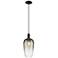 Downtown Brookhaven Flute 7"W Cord Black Mini Pendant w/ Slate Shade