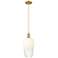 Downtown Brookhaven Flute 7"W Cord Brass Mini Pendant w/ Opal Shade