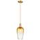 Downtown Brookhaven Flute 7"W Cord Bronze Mini Pendant w/ Amber Shade