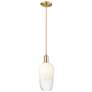 1_Downtown Brookhaven Flute 7"W Cord Bronze Mini Pendant w/ Opal Shade