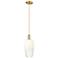 Downtown Brookhaven Flute 7"W Cord Bronze Mini Pendant w/ Opal Shade