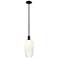 Downtown Brookhaven Flute 7"W Stem Black Mini Pendant w/ Opal Shade