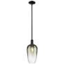 1_Downtown Brookhaven Flute 7"W Stem Black Mini Pendant w/ Slate Shade