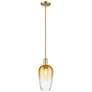 1_Downtown Brookhaven Flute 7"W Stem Bronze Mini Pendant w/ Amber Shade