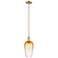 Downtown Brookhaven Flute 7"W Stem Bronze Mini Pendant w/ Amber Shade