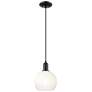 1_Downtown Brookhaven Globe 8"W Cord Black Mini Pendant w/ Opal Shade