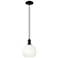 Downtown Brookhaven Globe 8"W Cord Black Mini Pendant w/ Opal Shade