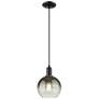 Downtown Brookhaven Globe 8"W Cord Black Mini Pendant w/ Slate Shade