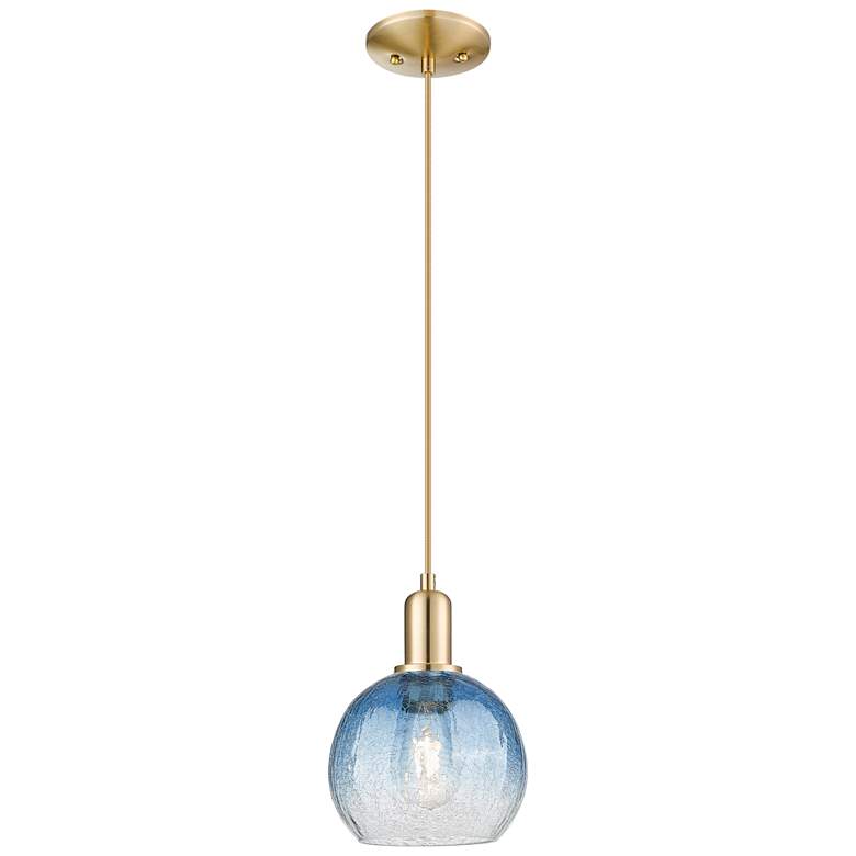 Image 1 Downtown Brookhaven Globe 8"W Cord Bronze Mini Pendant w/ Clear Shade