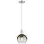 1_Downtown Brookhaven Globe 8"W Cord Satin Nickel Pendant w/ Slate Shade