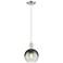 Downtown Brookhaven Globe 8"W Cord Satin Nickel Pendant w/ Slate Shade
