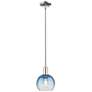 1_Downtown Brookhaven Globe 8"W Nickel Mini Pendant w/ Sapphire Shade