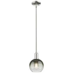 Downtown Brookhaven Globe 8"W Nickel Mini Pendant w/ Slate Shade