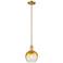 Downtown Brookhaven Globe 8"W Stem Bronze Mini Pendant w/ Amber Shade