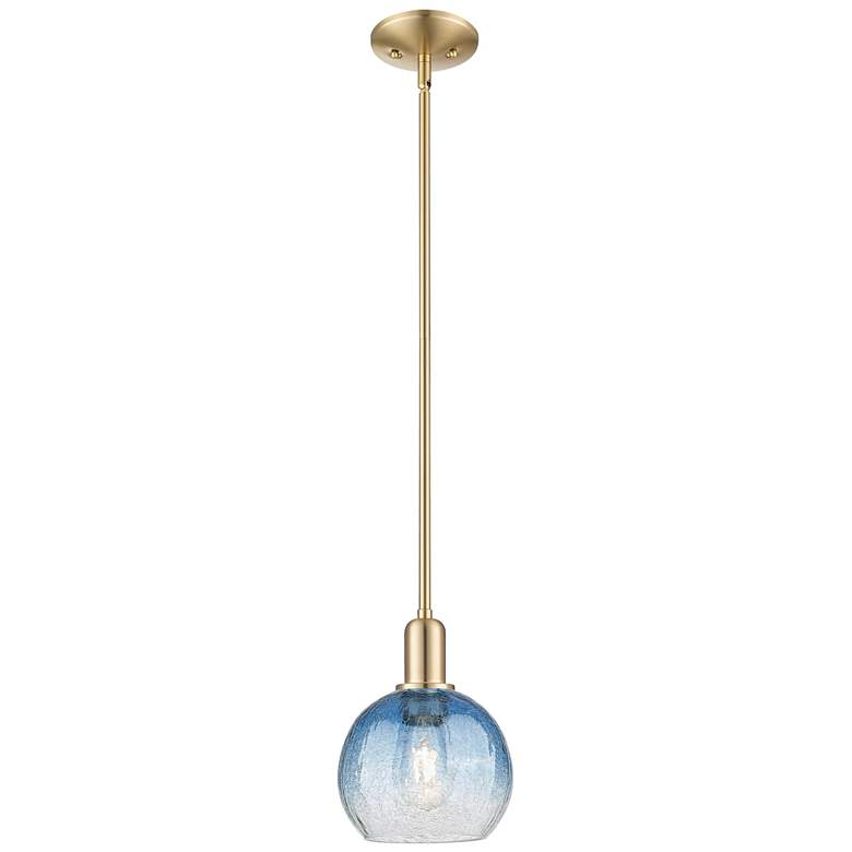 Image 1 Downtown Brookhaven Globe 8"W Stem Bronze Mini Pendant w/ Clear Shade