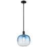 1_Downtown Brookhaven Sphere 10"W Black Mini Pendant w/ Sapphire Shade