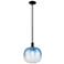 Downtown Brookhaven Sphere 10"W Black Mini Pendant w/ Sapphire Shade