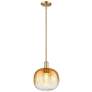 1_Downtown Brookhaven Sphere 10"W Bronze Mini Pendant w/ Amber Shade