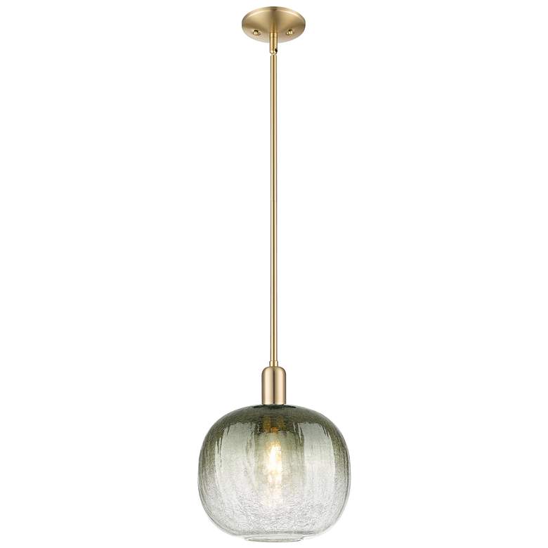 Image 1 Downtown Brookhaven Sphere 10"W Bronze Mini Pendant w/ Slate Shade