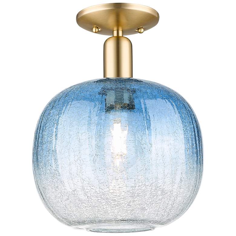 Image 1 Downtown Brookhaven Sphere 10"W Bronze Semi Flush Mount w/ Clear Shade