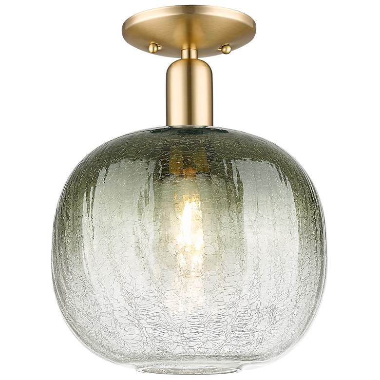 Image 1 Downtown Brookhaven Sphere 10"W Bronze Semi Flush Mount w/ Slate Shade