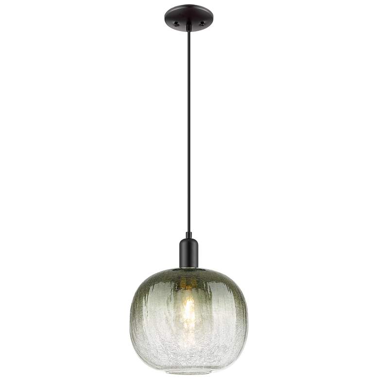 Image 1 Downtown Brookhaven Sphere 10"W Cord Black Mini Pendant w/ Slate Shade