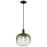 Downtown Brookhaven Sphere 10"W Cord Black Mini Pendant w/ Slate Shade