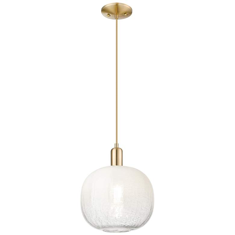 Image 1 Downtown Brookhaven Sphere 10"W Cord Bronze Mini Pendant w/ Opal Shade