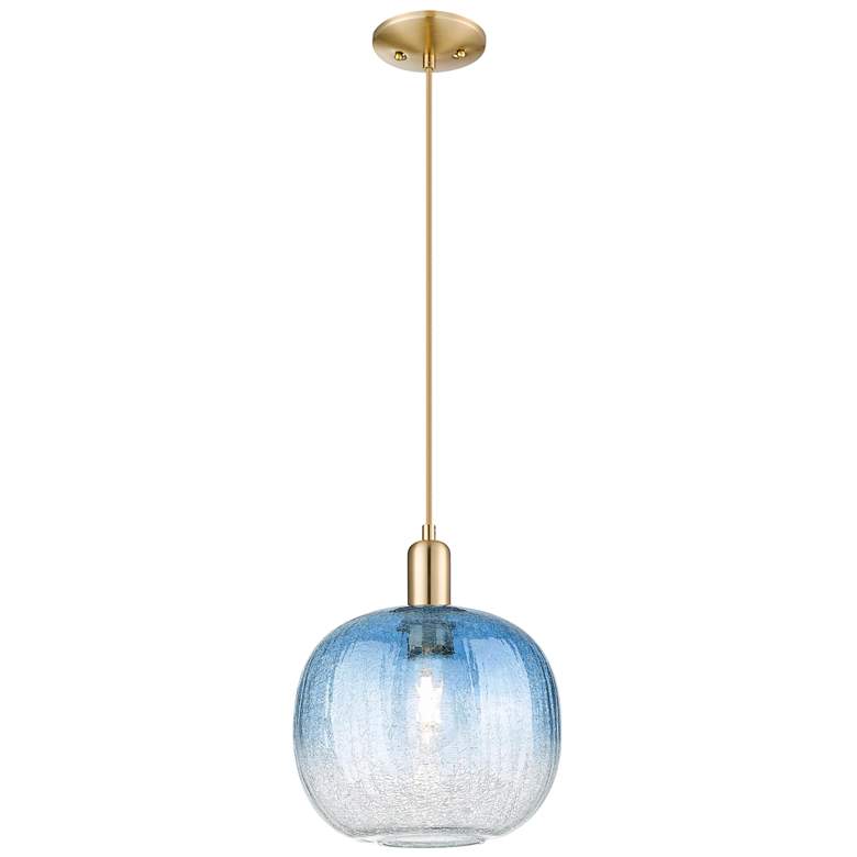 Image 1 Downtown Brookhaven Sphere 10"W Cord Bronze Pendant w/ Clear Shade