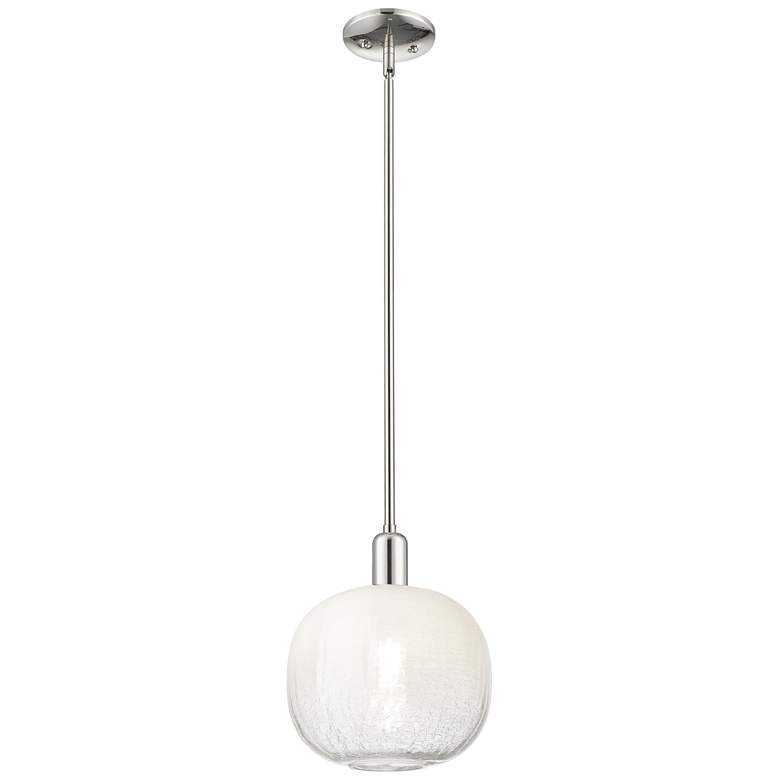 Image 1 Downtown Brookhaven Sphere 10"W Nickel Mini Pendant w/ Opal Shade