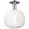 Downtown Brookhaven Sphere 10"W Nickel Semi Flush Mount w/ Opal Shade