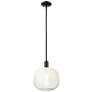 1_Downtown Brookhaven Sphere 10"W Stem Black Mini Pendant w/ Opal Shade