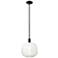 Downtown Brookhaven Sphere 10"W Stem Black Mini Pendant w/ Opal Shade