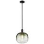 1_Downtown Brookhaven Sphere 10"W Stem Black Mini Pendant w/ Slate Shade