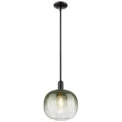 Downtown Brookhaven Sphere 10"W Stem Black Mini Pendant w/ Slate Shade