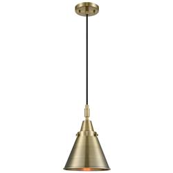 Downtown Caden Appalachian 8"W Cord Antique Brass Pendant