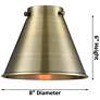 3_Downtown Caden Appalachian 8"W Cord Black Brass Pendant w/ Black Shade more views