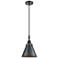 Downtown Caden Appalachian 8"W Cord Black Mini Pendant w/ Black Shade