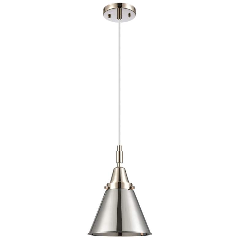 Image 1 Downtown Caden Appalachian 8"W Cord Nickel Pendant w/ Nickel Shade