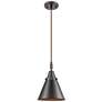 1_Downtown Caden Appalachian 8"W Cord Oiled Bronze Pendant