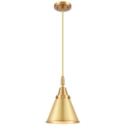 Downtown Caden Appalachian 8"W Cord Satin Gold Pendant w/ Satin Gold Shade