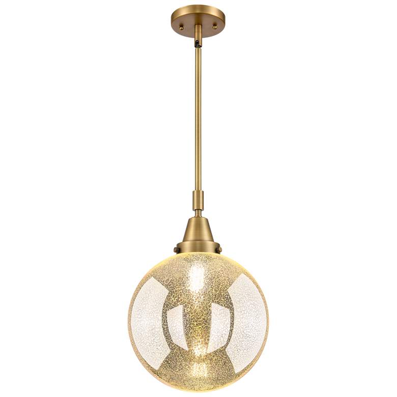 Image 1 Downtown Caden Beacon 10"W Brushed Brass Mini Pendant w/ Mercury Shade