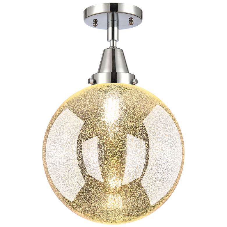 Image 1 Downtown Caden Beacon 10"W Chrome Flush Mount w/ Mercury Shade