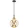 Downtown Caden Beacon 10"W Cord Black Brass Pendant w/ Mercury Shade