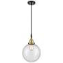 1_Downtown Caden Beacon 10"W Cord Black Brass Pendant w/ Seedy Shade